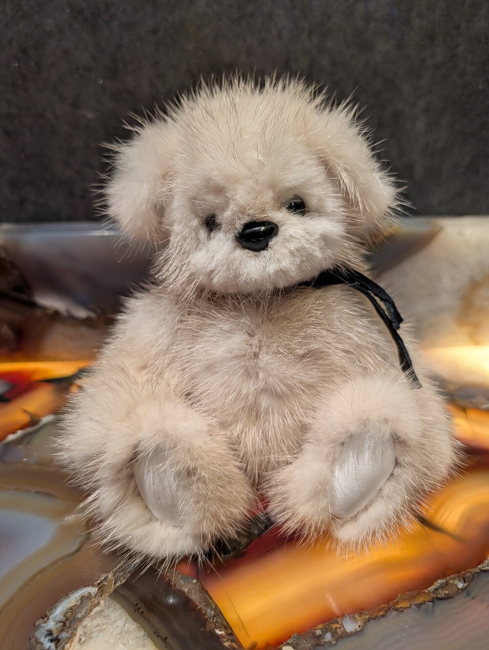 little REAL FUR TEDDY BEAR vintage
